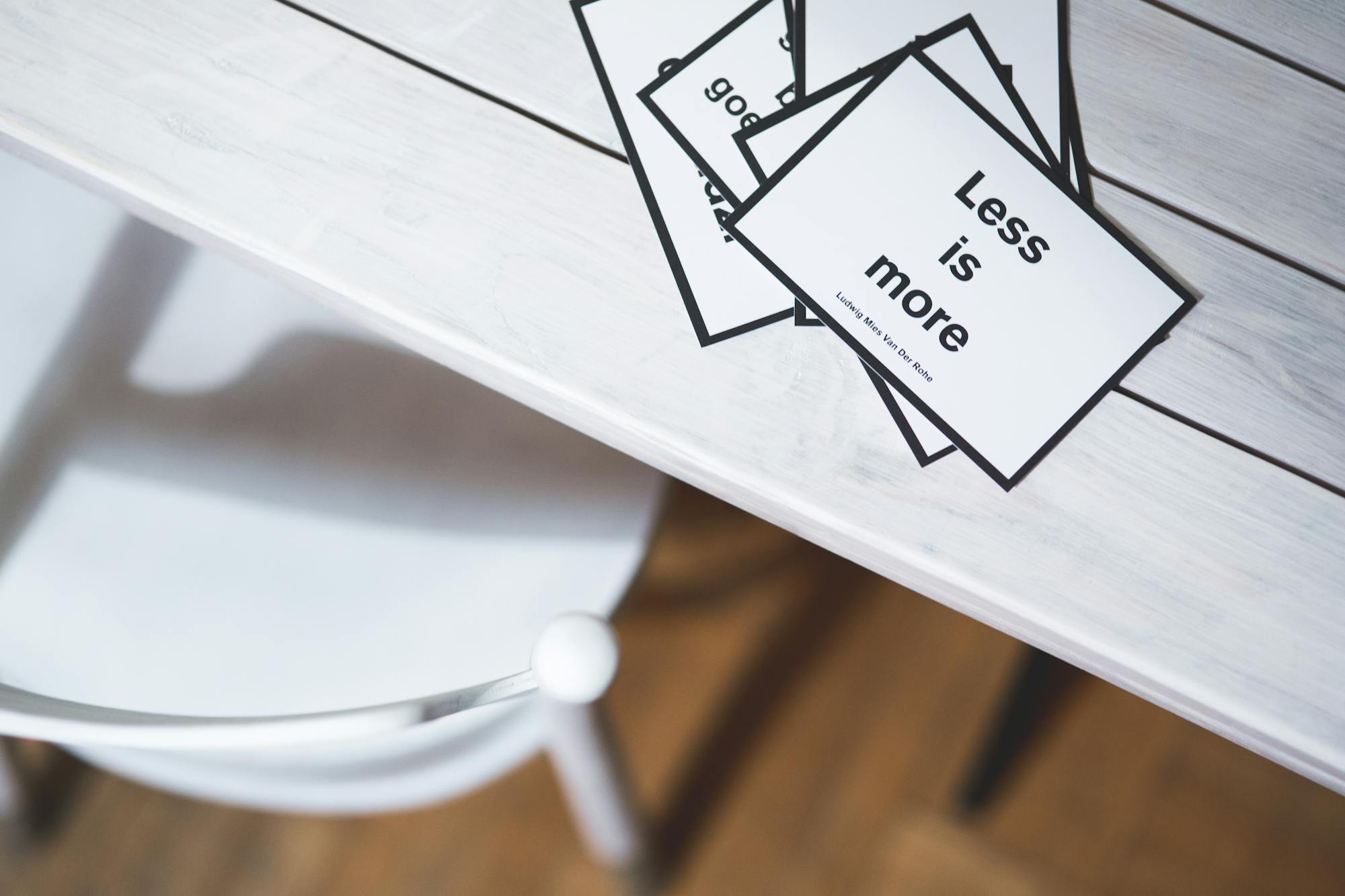 Quote cards on a clean desk